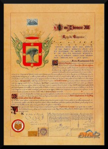 Concedido por el Rey Alfonso XIII el 15 de febrero de 1905 junto con el título de "la Muy Noble y Leal".