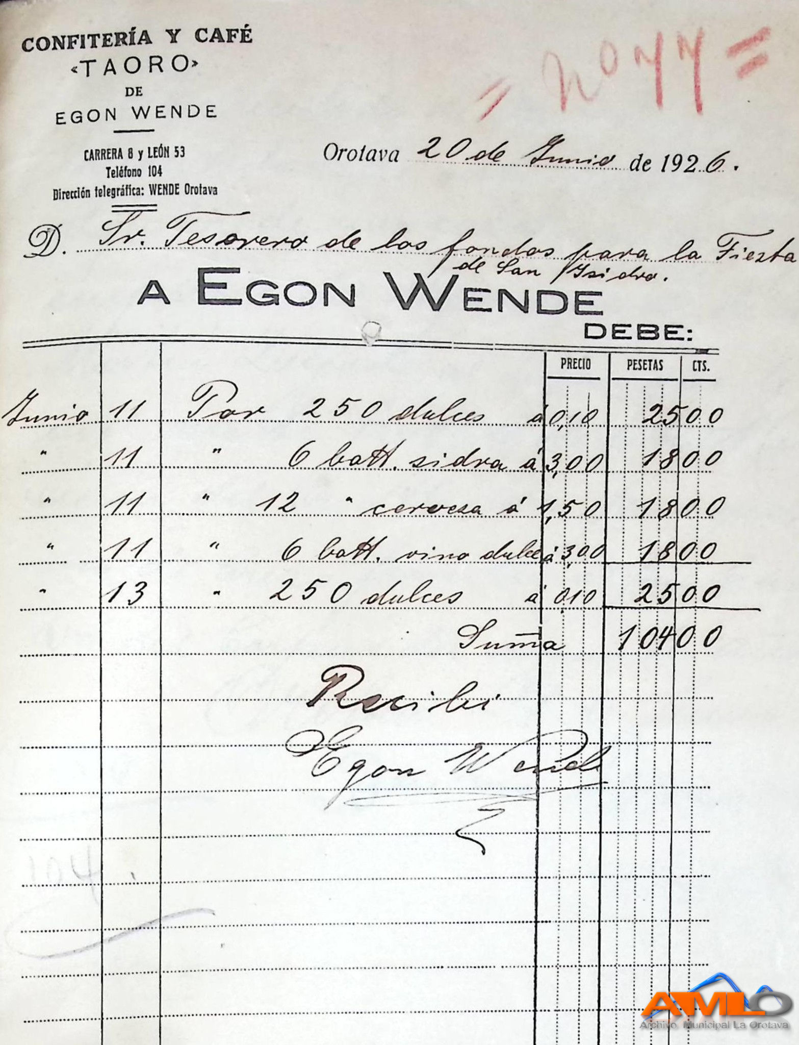 Factura Egon Wende